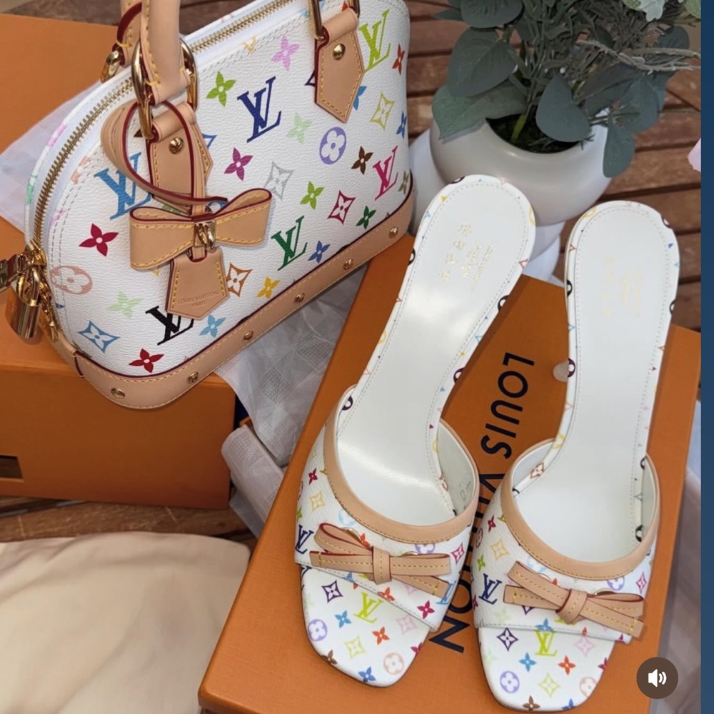Louis Vuitton Murakami White and Multicolor Heels - Picture 3 of 9